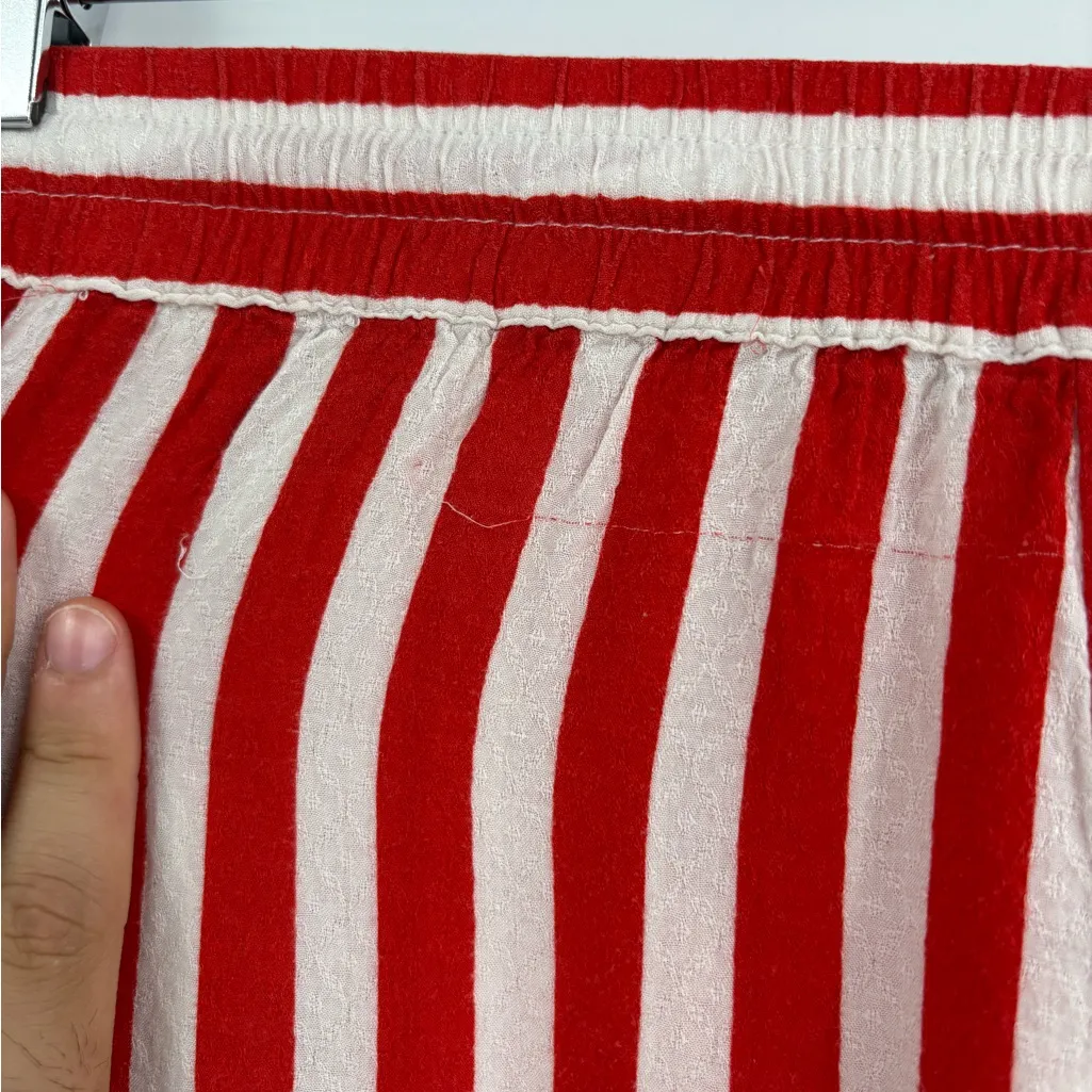 Free People Pajama Set shiny nights striped womens Red White lightweight size xs - Image 16