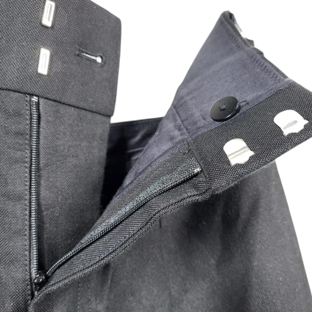 Helmut Lang High Waisted Tuxedo Style Side Stripe Trousers in Black/Champagne - Image 8