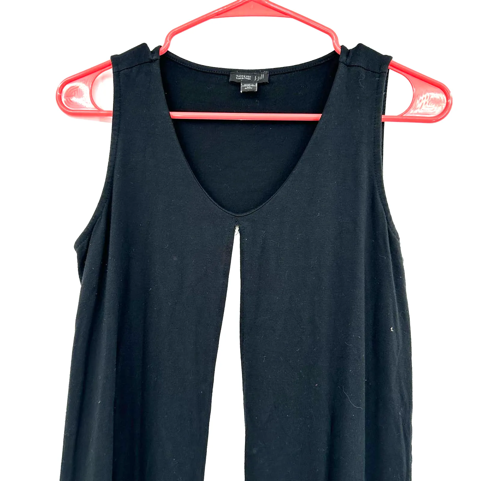 J Jill size XS wearever collection black sleeveless dress white layered front‎ - Image 3