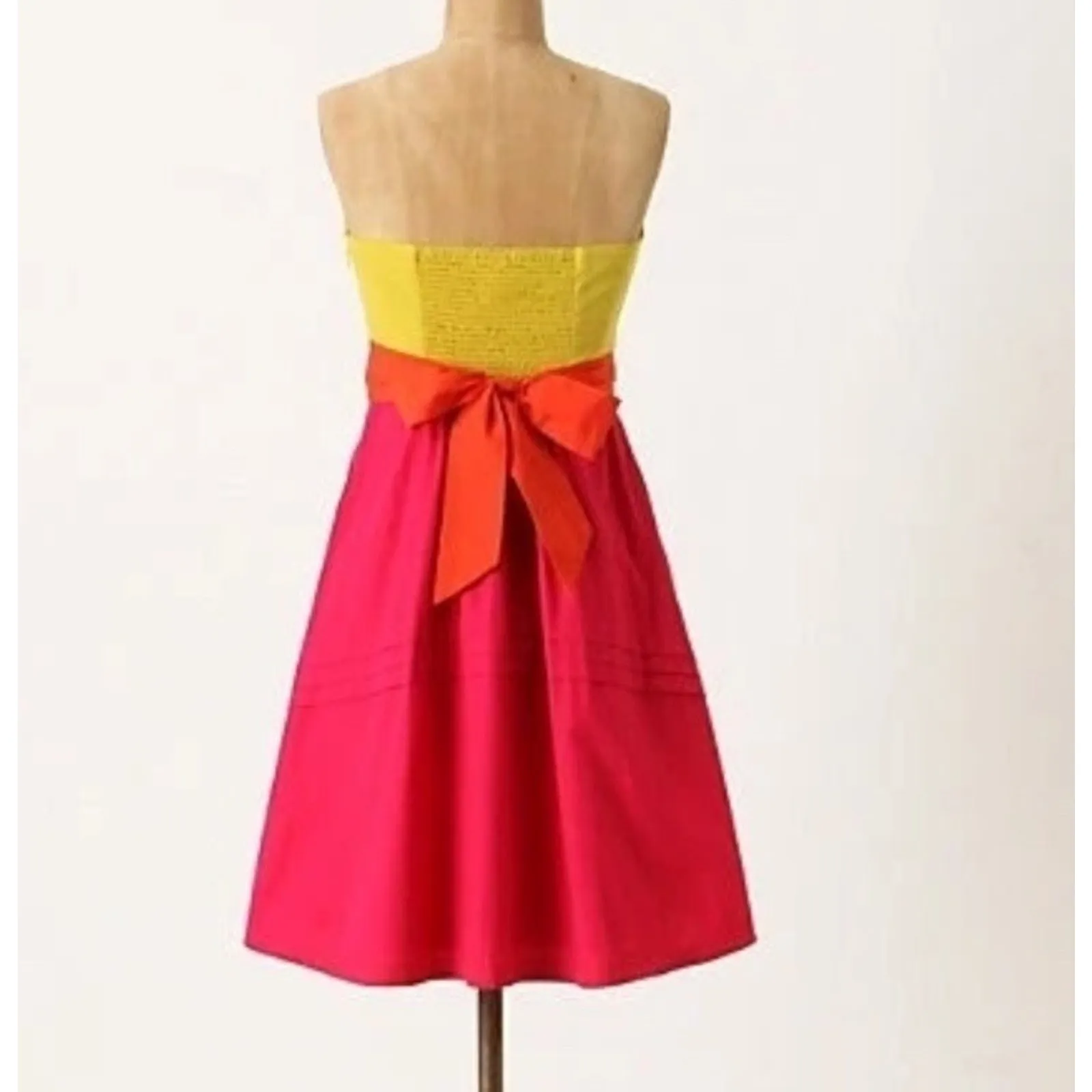 Maeve for Anthropologie Parading Hues Color Block Strapless Dress. Size 4 - Image 5