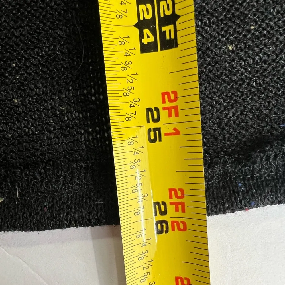 Entro tie waist sheer v-neck pullover sweater black color dots L casual - Image 8