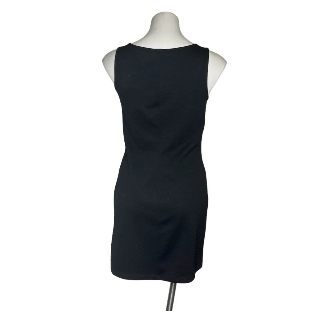 WISHES WISHES WISHES Black Pink Sheath Dress Sleeveless Stretch Size Medium - Image 2