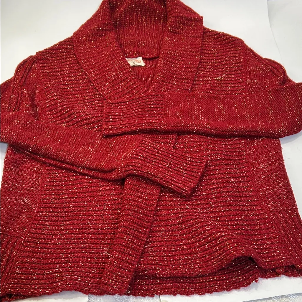 Ambiance Red Knit Cardigan - Image 5