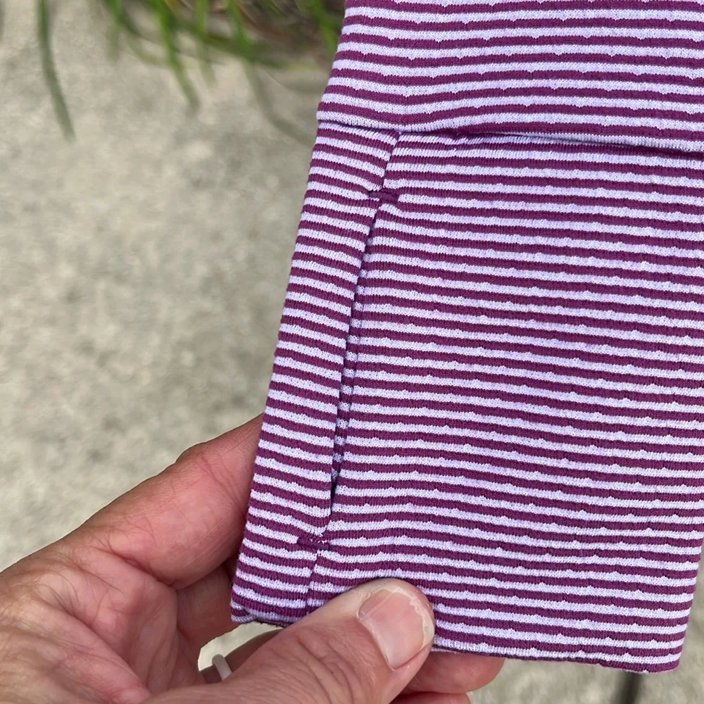 Colorful Raspberry Striped Hoodie pullover womens S New - Image 8