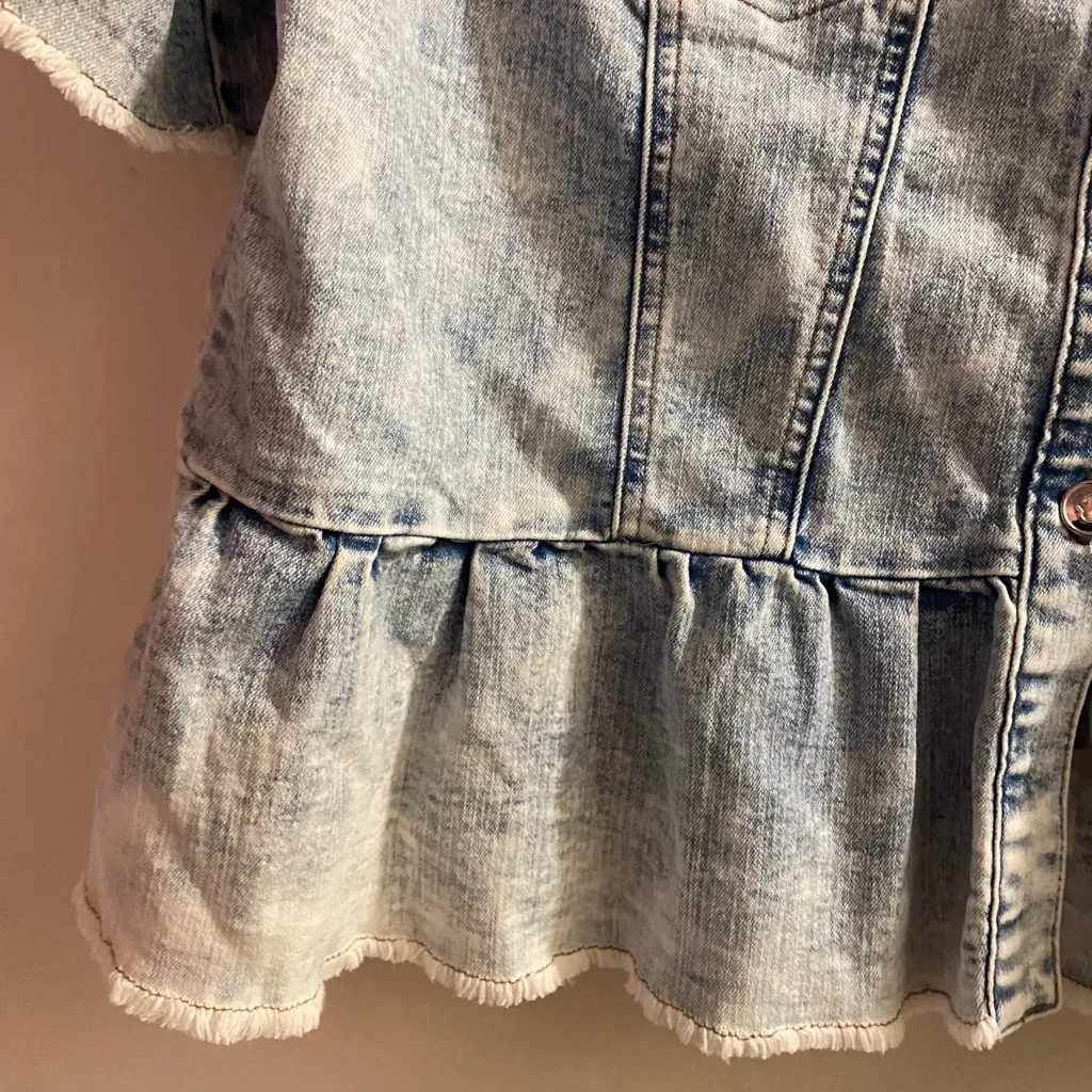 C Wonder Christian Siriano Womens Denim Button Down Shirt L Acid Wash Light Blue Size L - Image 5