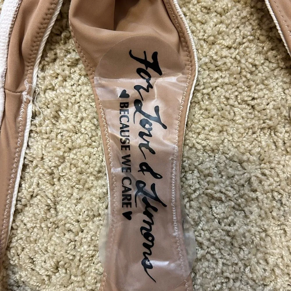 🆕 For‎ Love & Lemons swim cream bikini bottom size L BIN N - Image 5