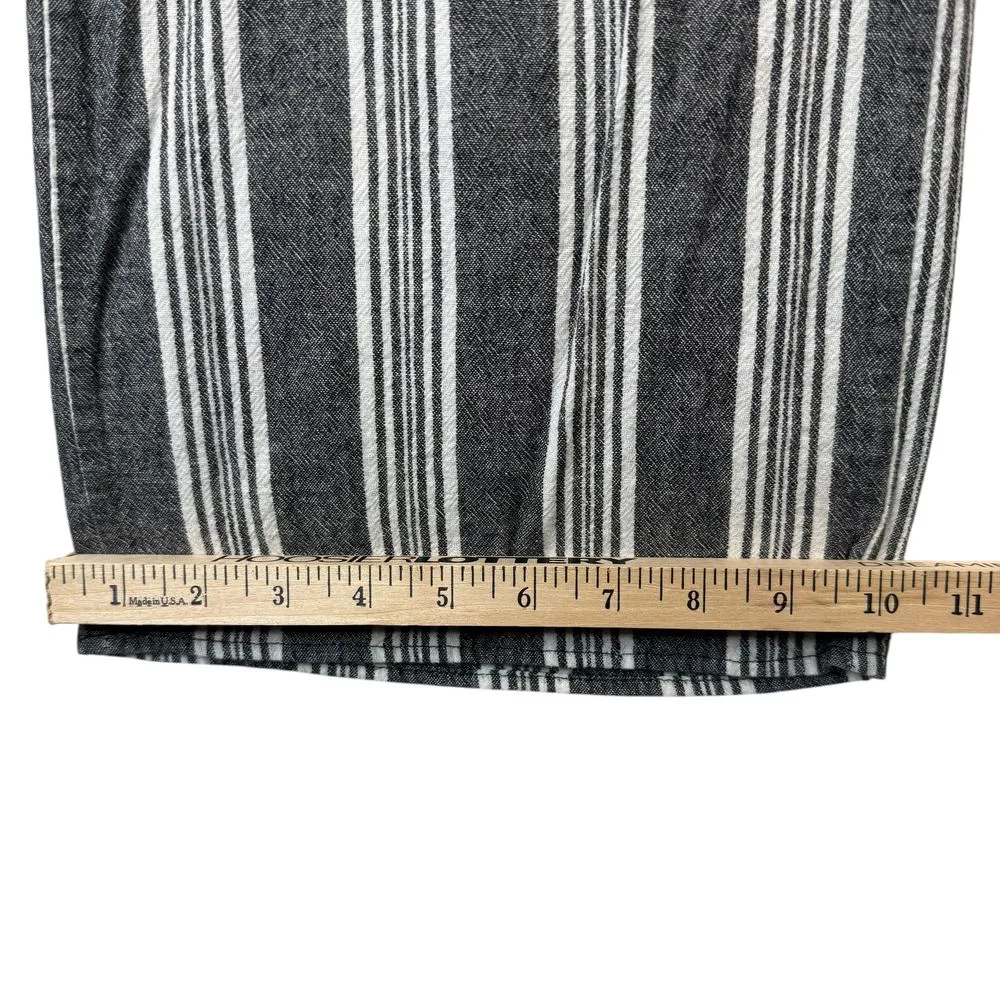 Olive + Oak Gray White Striped Wide Leg Palazzo Pants Linen Cotton Blend Size S‎ - Image 9