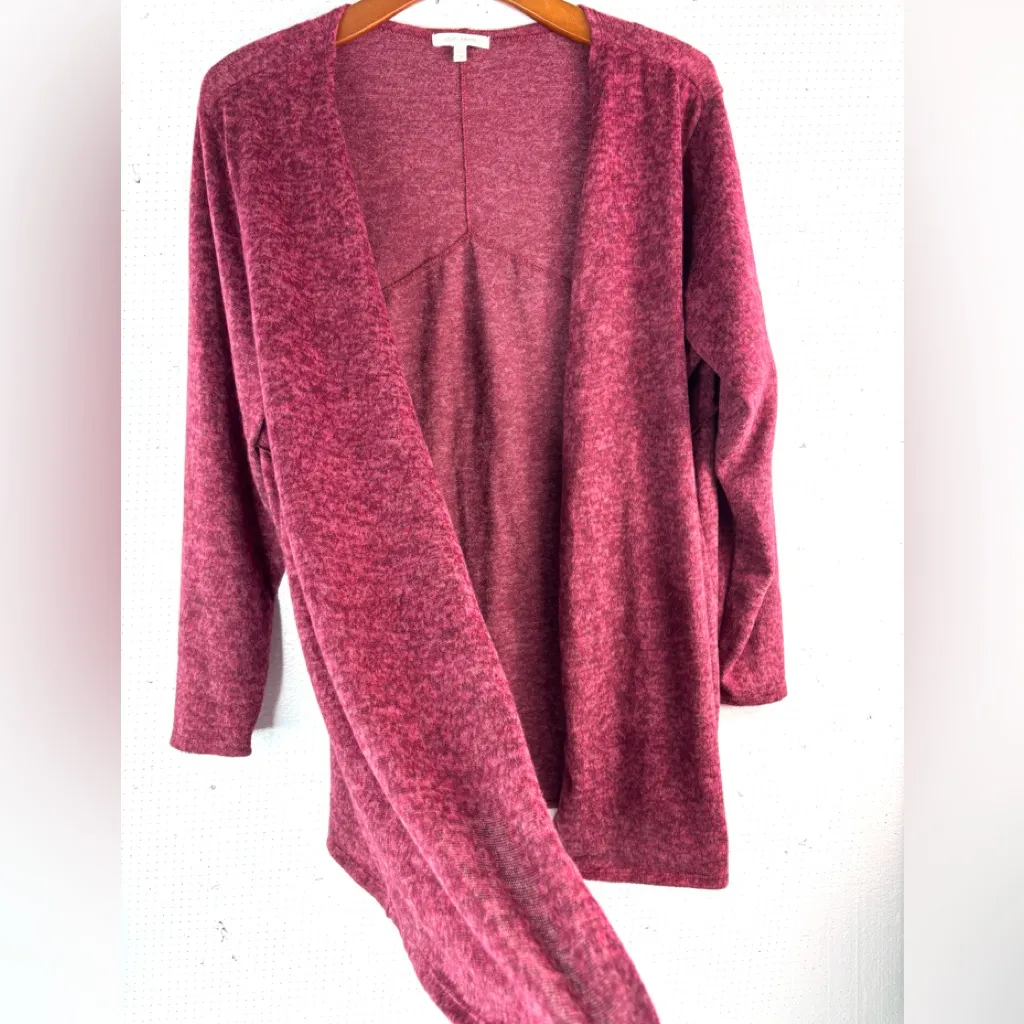 Ava James 1X Reverse Seam Berry Open Cardigan Sweater - Image 10