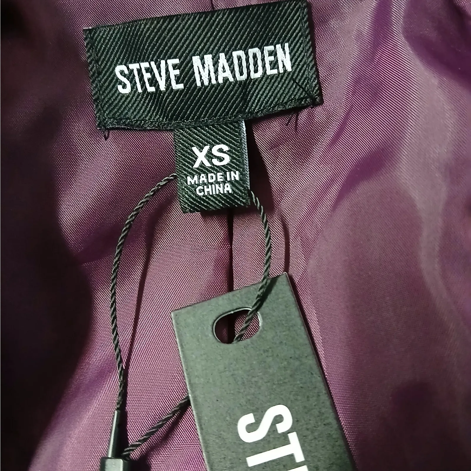 Steve Madden Womens Belted Long Coat Size XS Purple Textured Winter Chic Cozy - Image 6