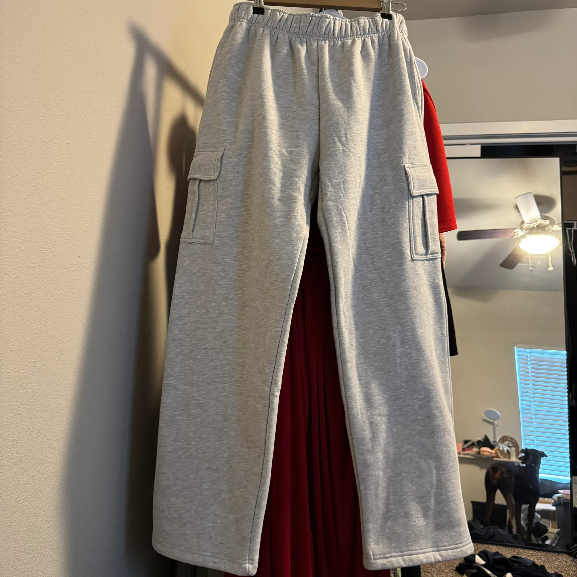 Qinsen Cargo Sweatpants Gray Size M - Image 3