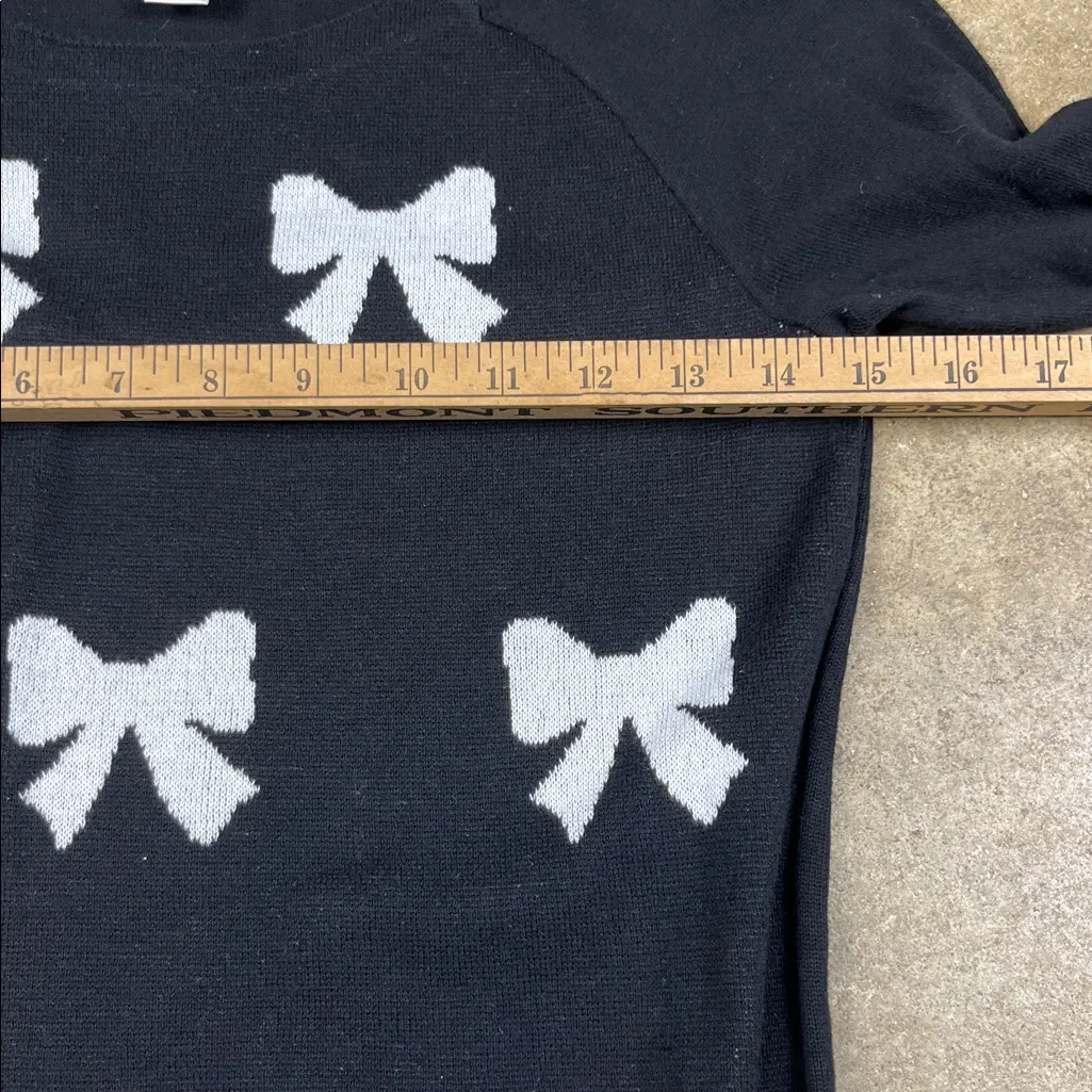 Loft Black Sweater with White Bow Pattern
Size: XS - Image 8