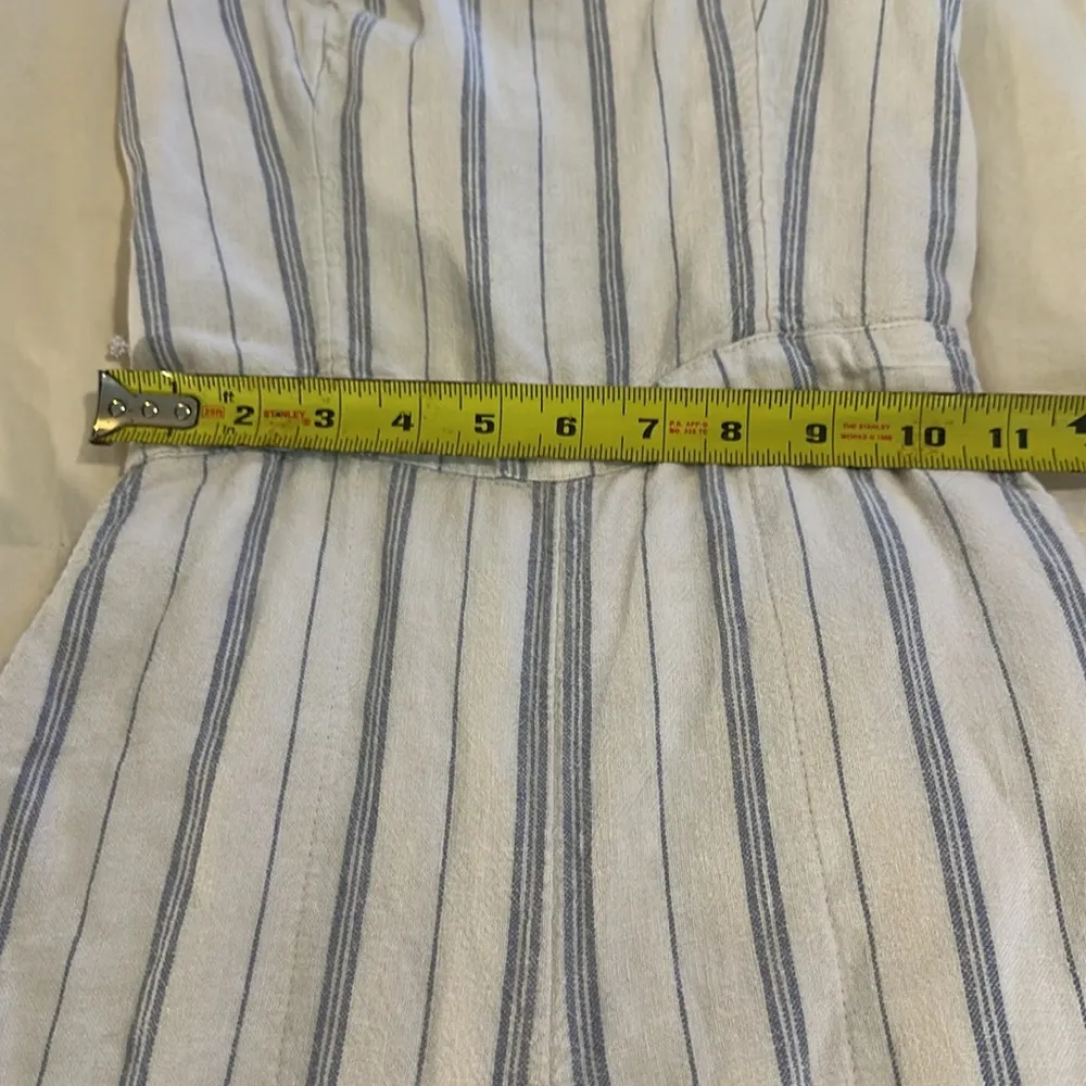 Abercrombie and Fitch White and Blue Striped Jumpsuit lined size Xsmall - Image 12