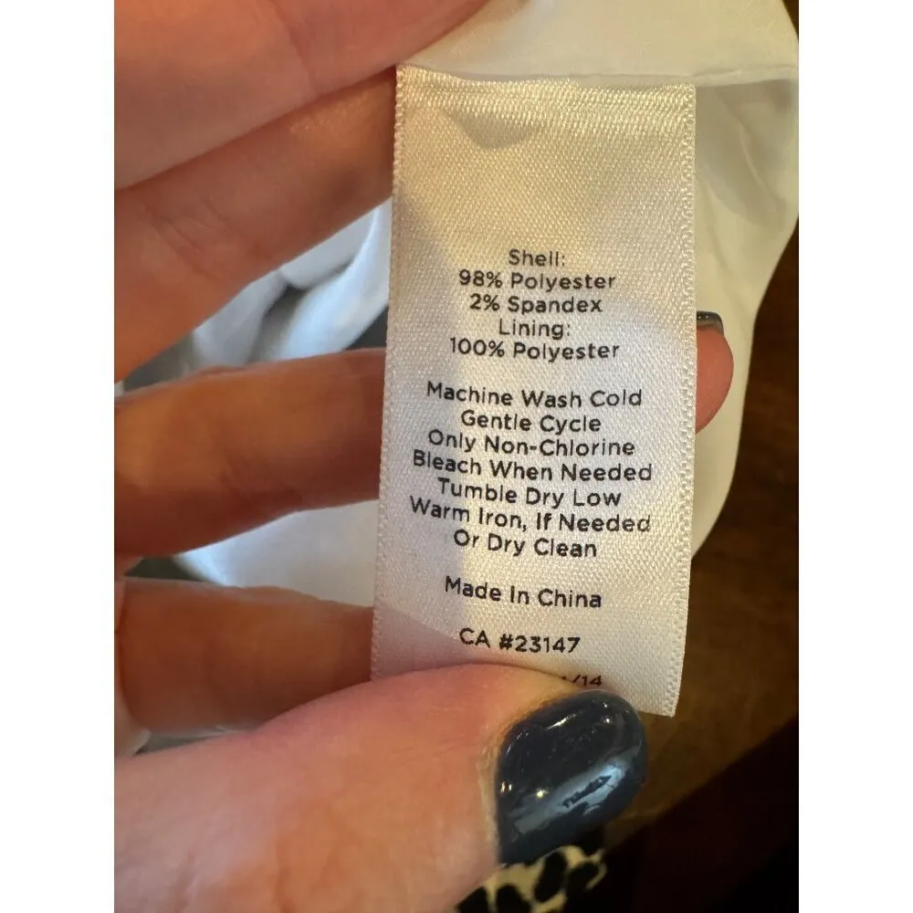 Talbots Dress Women 2 Black White Leopard Print Short Sleeve Knee Length Sheath‎ - Image 10