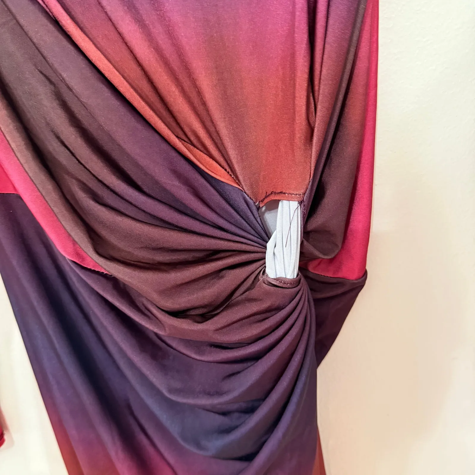 NWT Daska High Neck Maxi Dress in Dark Ombre Print Women's Size US 2 UK XS Orange - Image 9