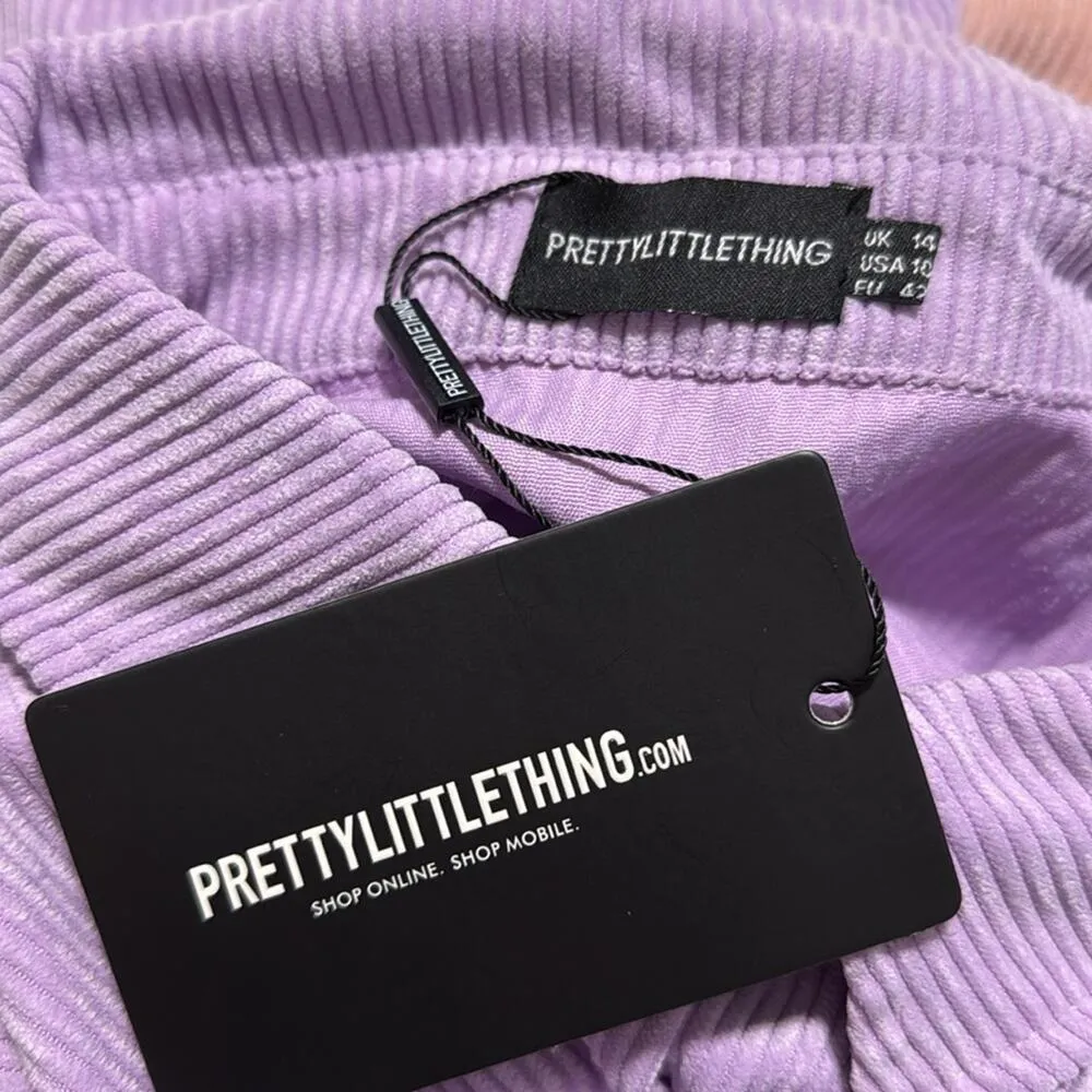 PRETTY LITTLE THINGS 10 color block corduroy pocket front oversized shirt dress - Image 4