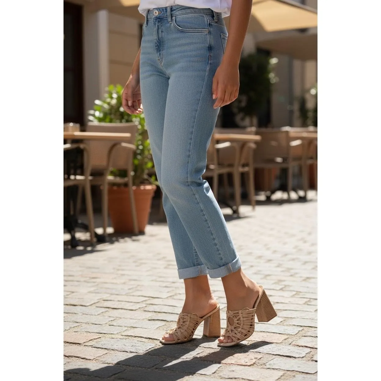 NWT Sam Edelman Laurette Almond Lattice Square Toe Block Heel Sandals - Image 3