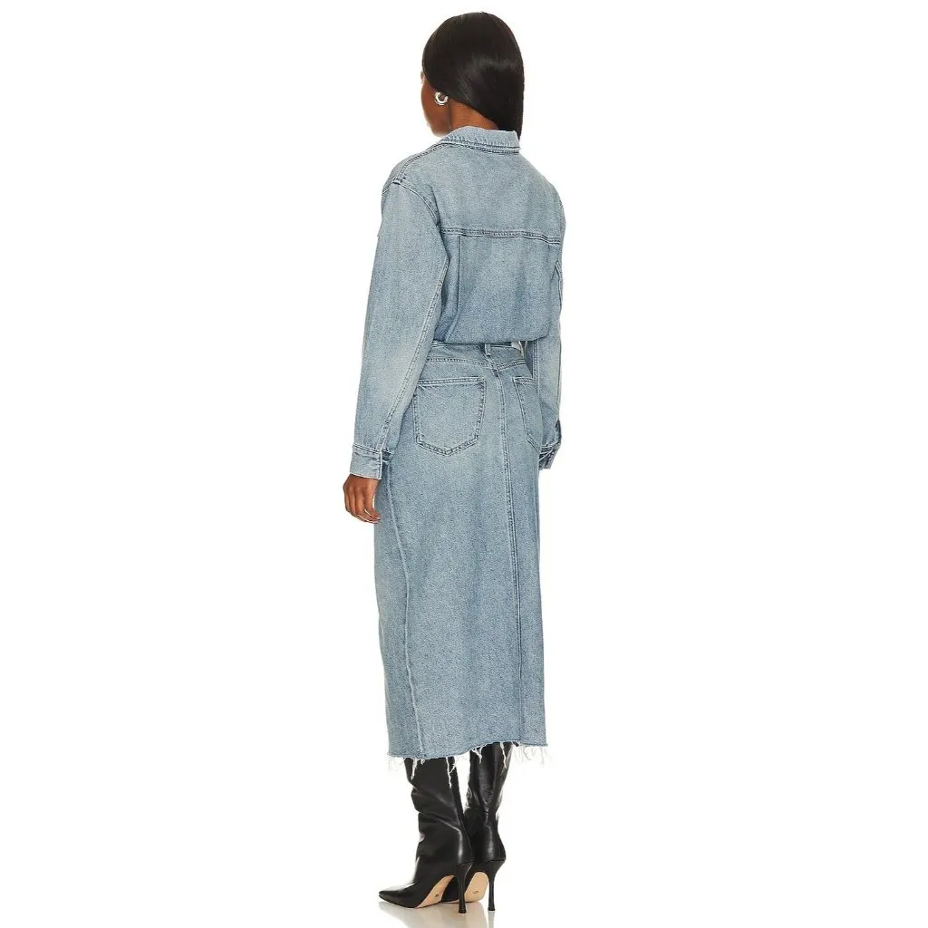 NWT Pistola Amira in Marcel Blue Heavyweight Denim Midi Shirt Dress M $228 - Image 3