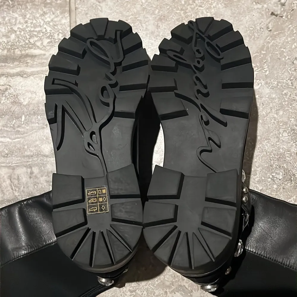 Karl Lagerfeld Milla Tall Leather Lug Sole Riding Boots in Black, Size 8M NEW - Image 8