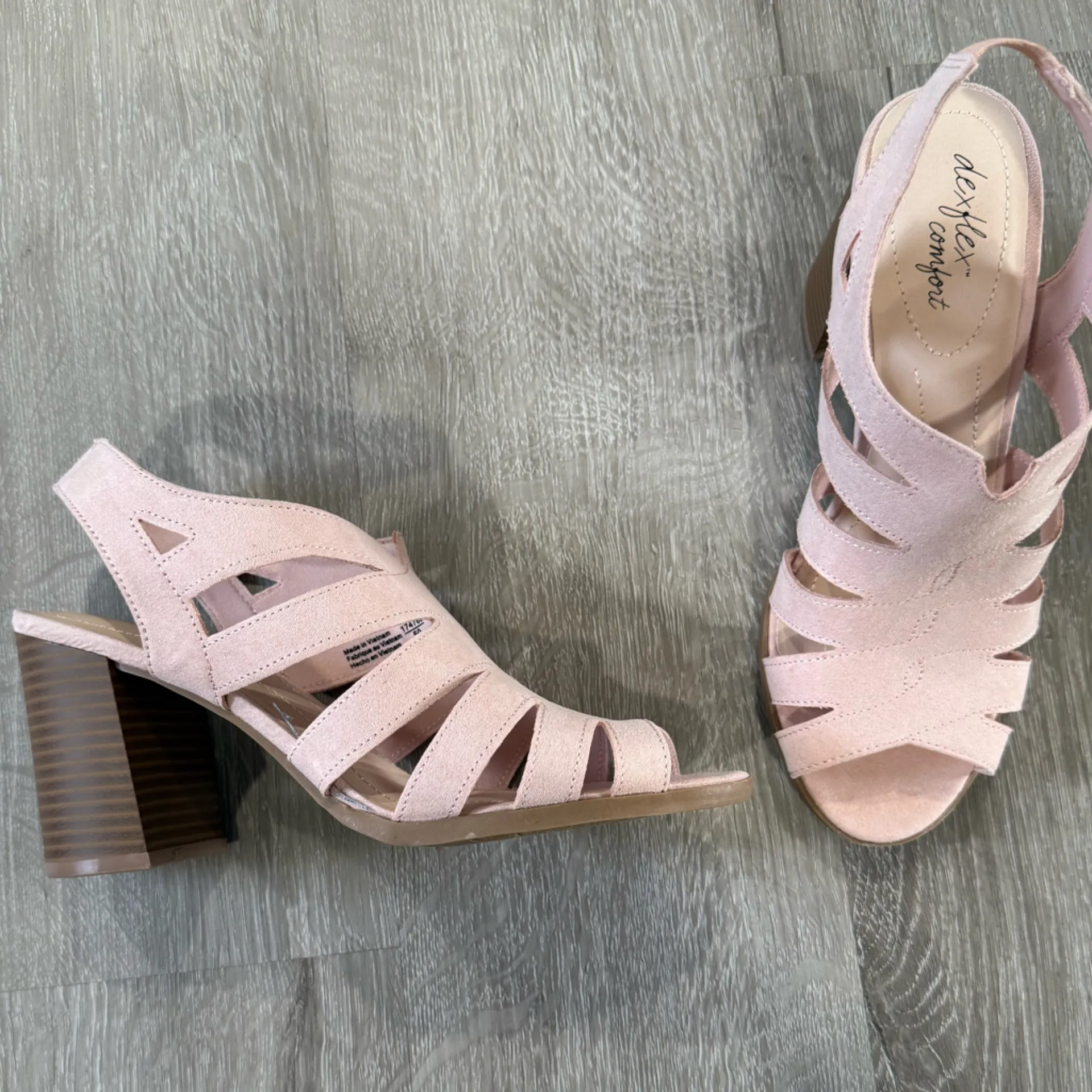 Dexflex Comfort Light Pink Strappy Heels,Size 7 Teagan Blush - Image 10