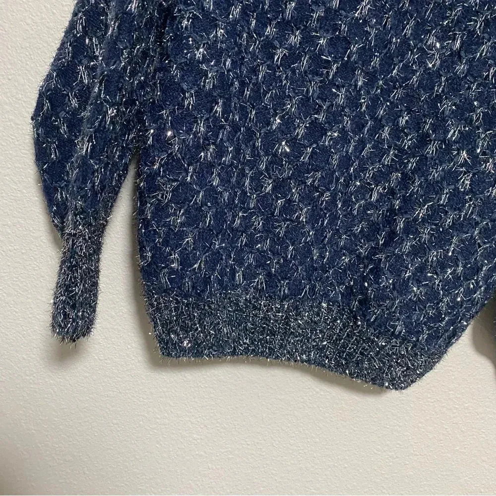 NWT RAGA Navy Blue Tinsel Sweater - Image 5