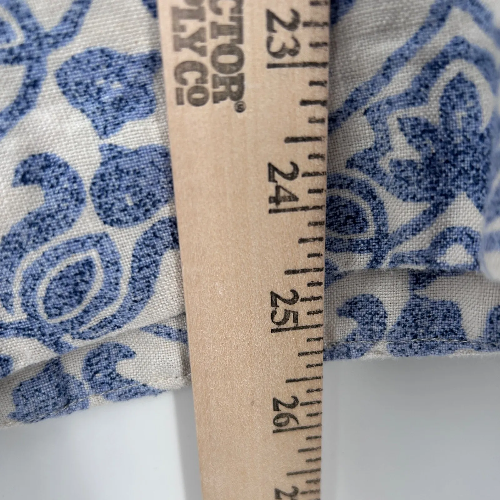 Soft Surroundings Aliso Point Linen Blue Tile Print Wide Leg Pant Medium Petite - Image 8