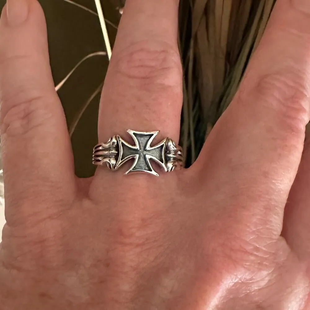Cross Sterling Silver Ring Silver - Image 3