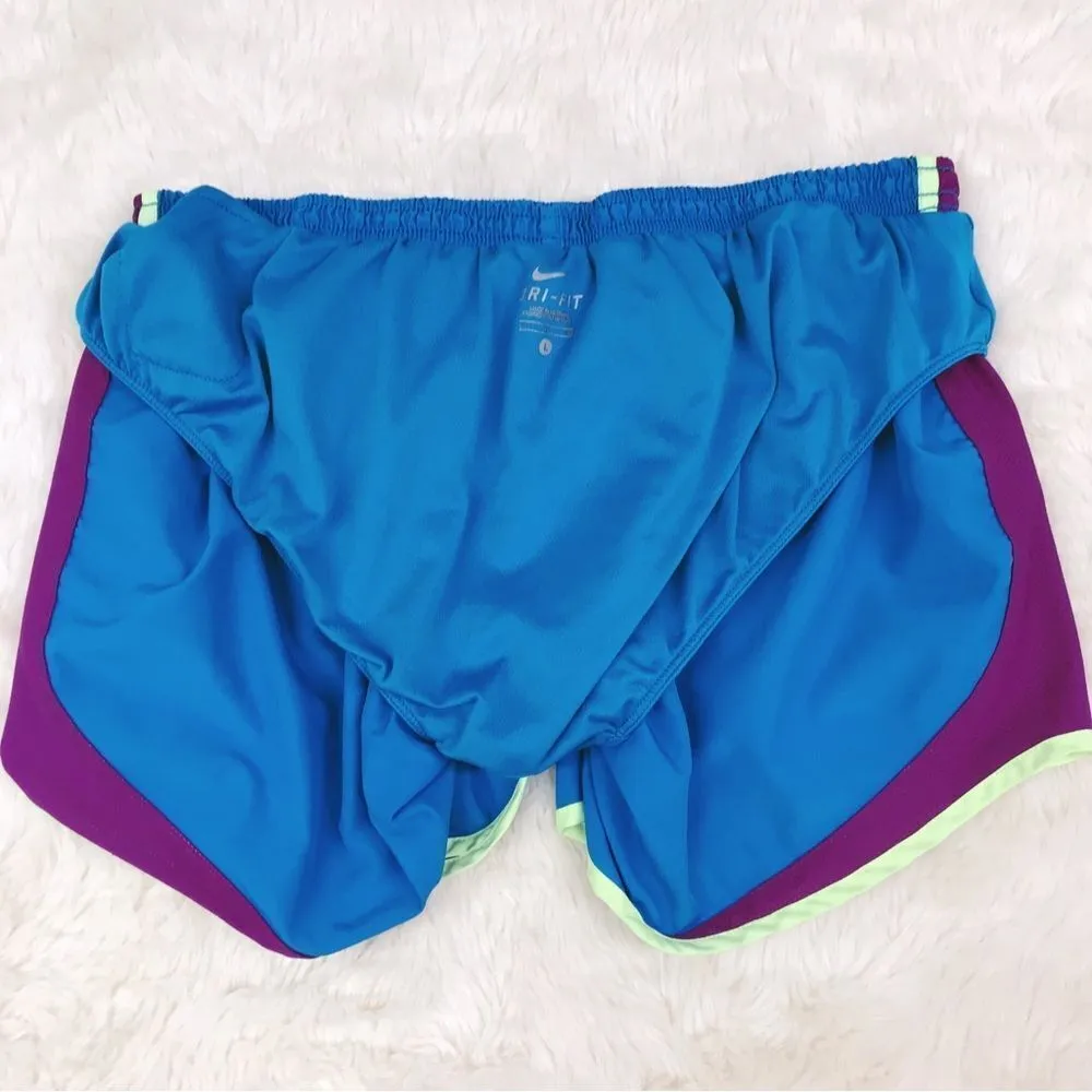 NIKE Women’s Dri-Fit Tempo Running Shorts Athletic Workout‎ Teal Purple Sz Large - Image 6