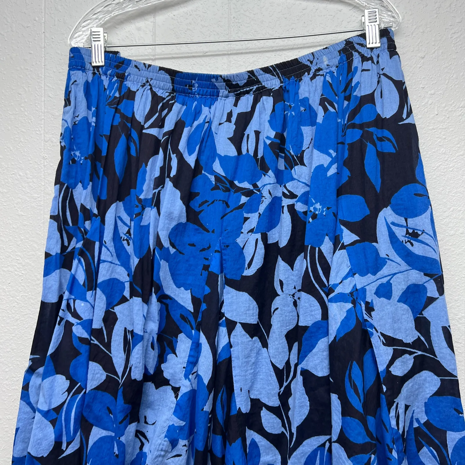 Jessica London Pull On Womens Skirt 32W Dark Floral Forest Fairy Beachy Nautical - Image 8