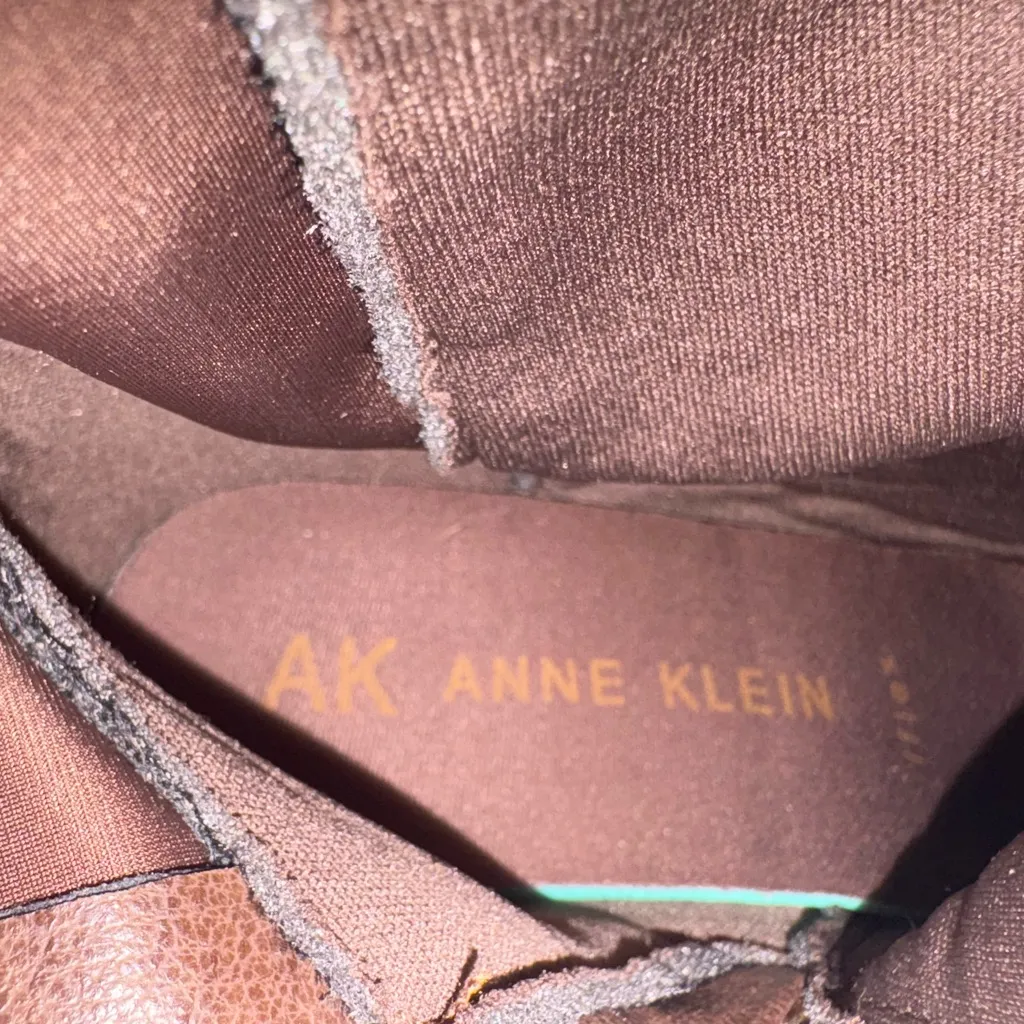 Anne Klein Kennedy Women's Sz 8m Brown Faux Suede Knee High Wedge Boots - Image 6