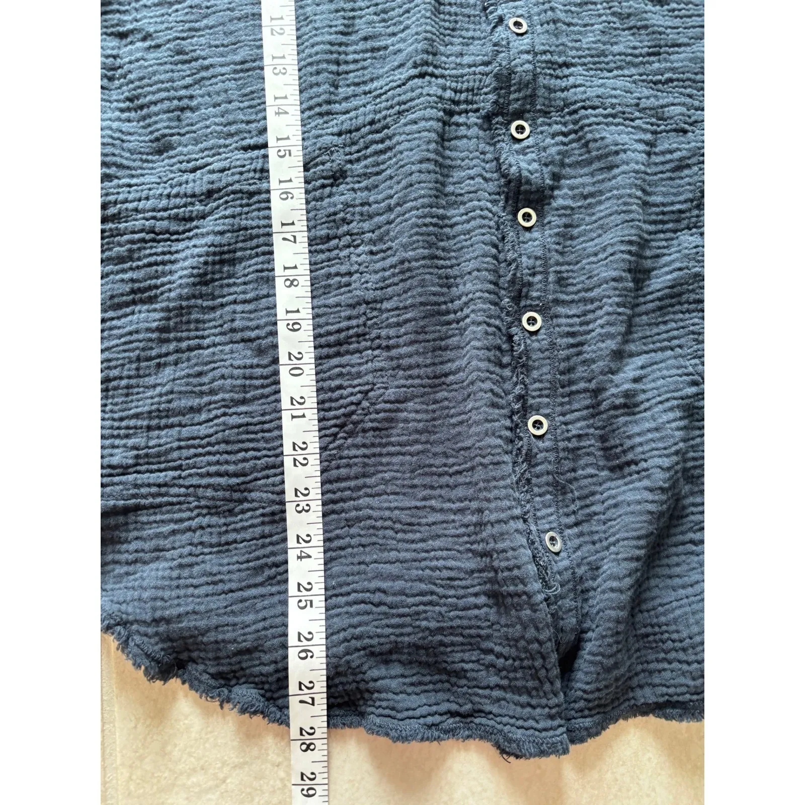 We The Free Top Womens XS Blue Gauzy Lagom Lagenlook Minimalist Boho‎ Rustic - Image 7