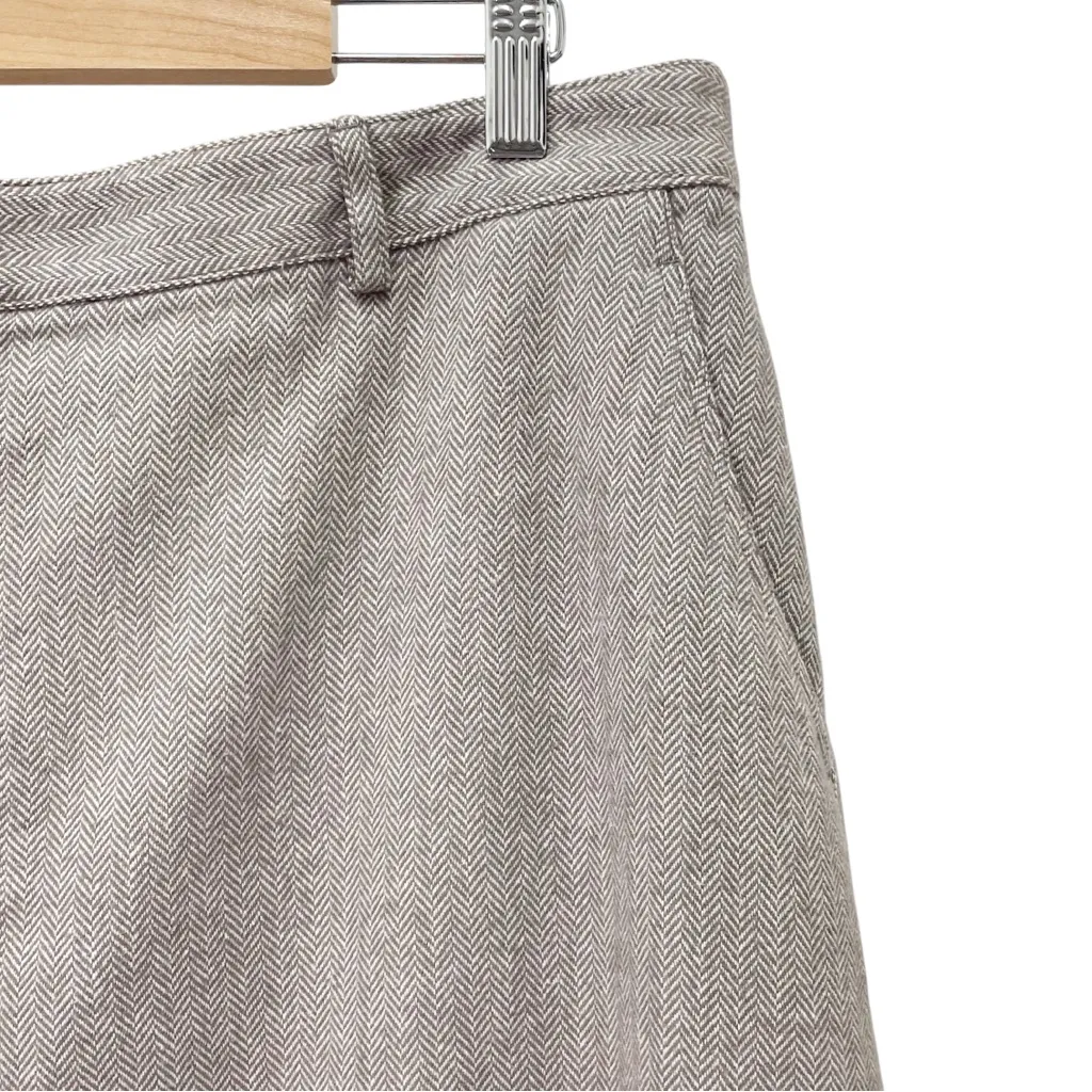 Vintage L.L. Bean Herringbone Tweed Skirt Gray A - Image 4