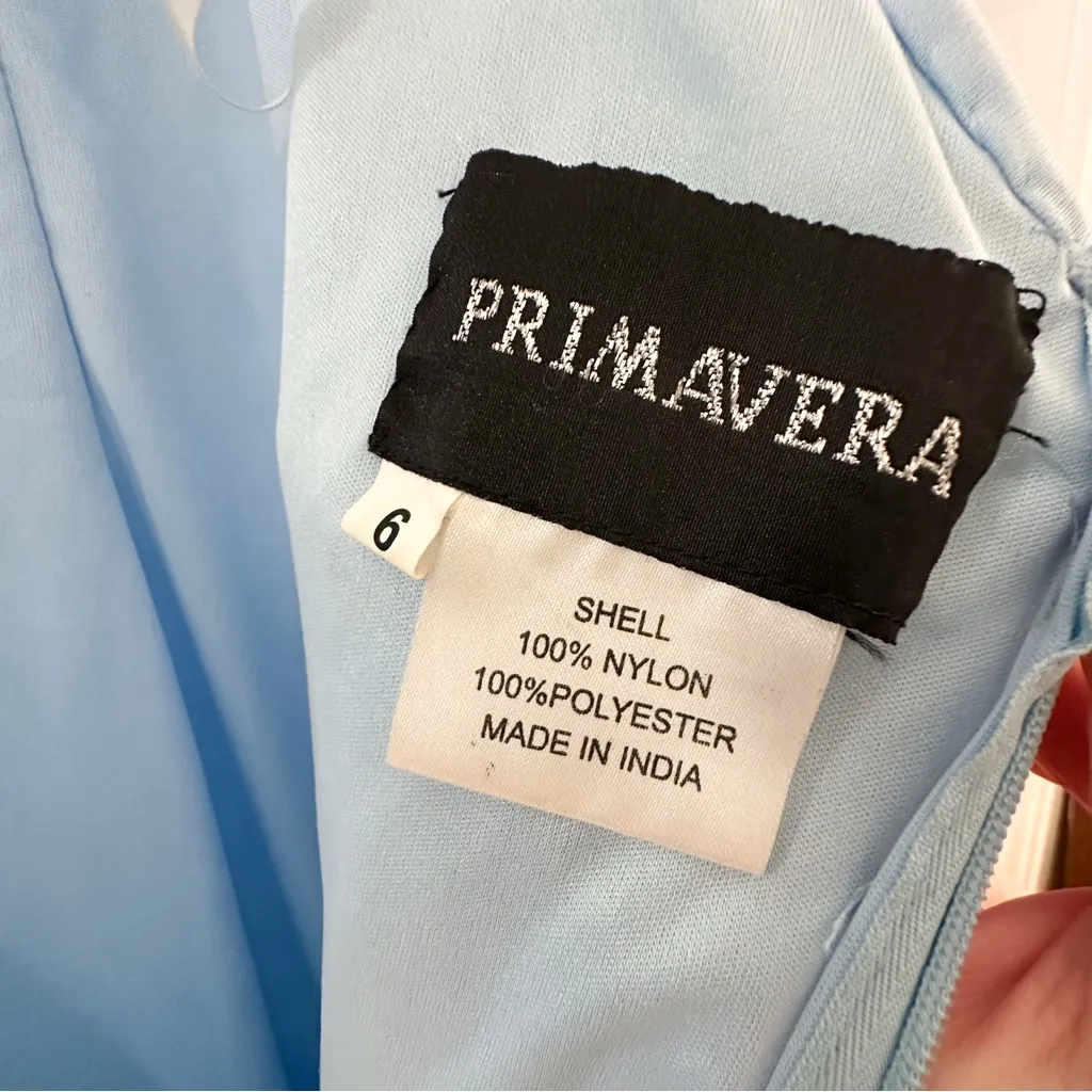 Primavera Couture 3428 Beaded prom dress Evening Gown Powder Blue sz 6 - Image 14