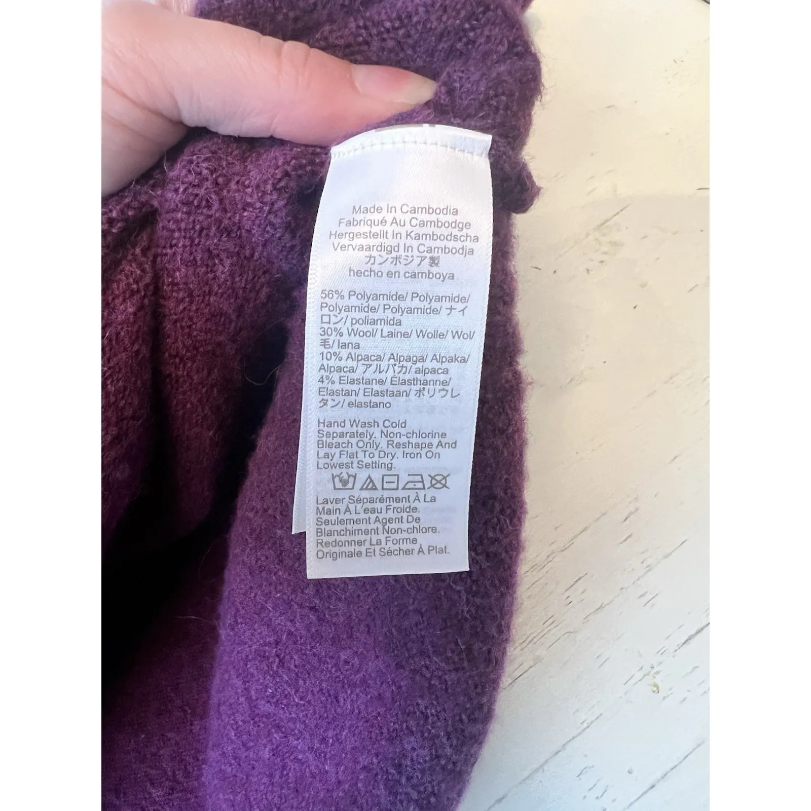 J.Crew Supersoft Yarn Turtleneck Sweater Size M Purple Wool‎ Alpaca Blend CE716 - Image 4
