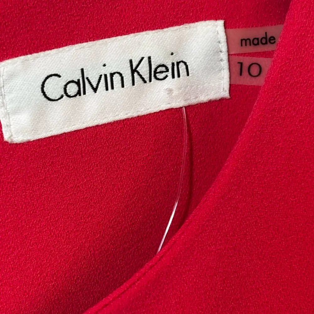 NWT Calvin Klein Pink Knee Length sheath dress layered sleeveless Business sz 10 - Image 4