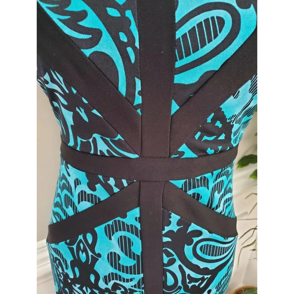 R&M Richard Women's Blue Polyester Round Neck Sleeveless Long Maxi Dress Size S - Image 3