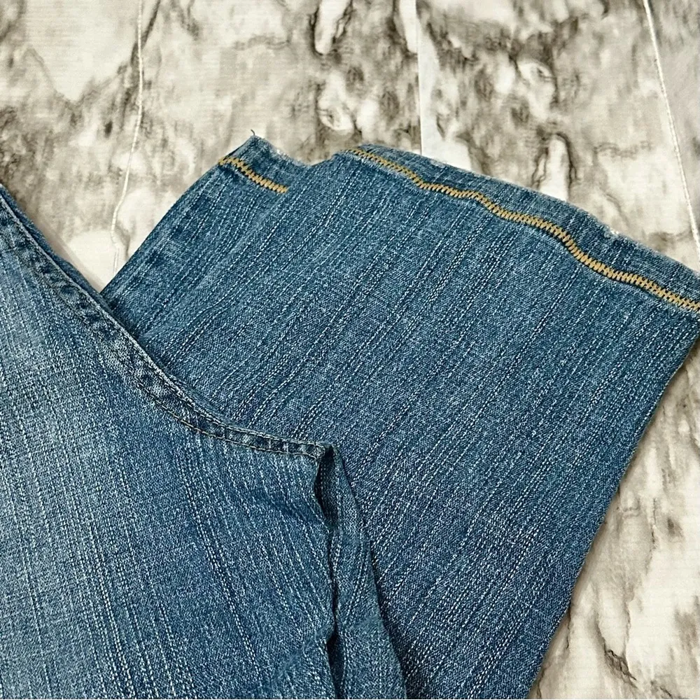 Willi Smith Blue Ankle Cropped Jeans Large Buttons Med Wash Denim Picnic Comfy - Image 10