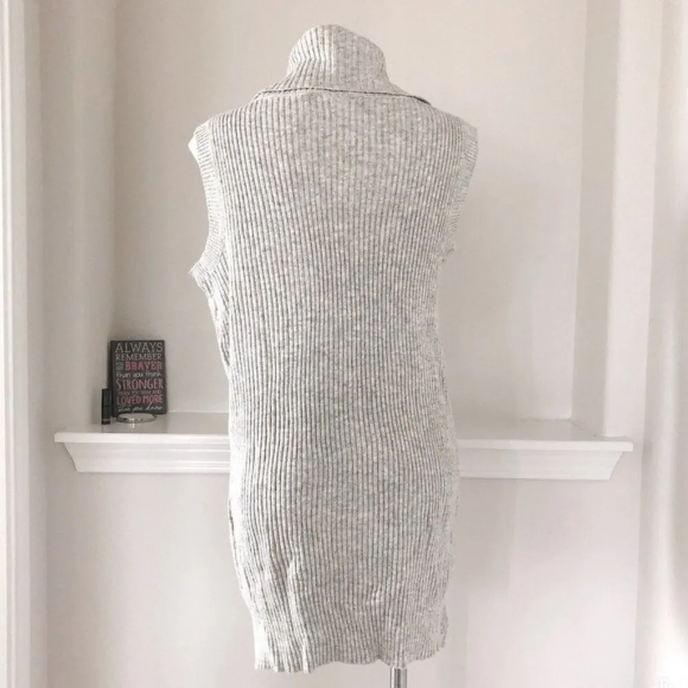 Zero Degrees Turtleneck Sleeveless Sweater Light Grey Size L, NWT $178.00 Size L - Image 5