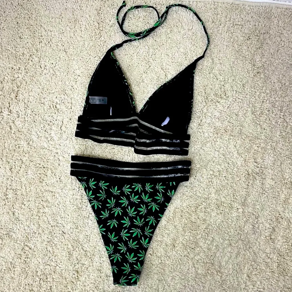 🖤💚SHEIN Leaf Bikini•Size:M•NWOT💚🖤 - Image 4