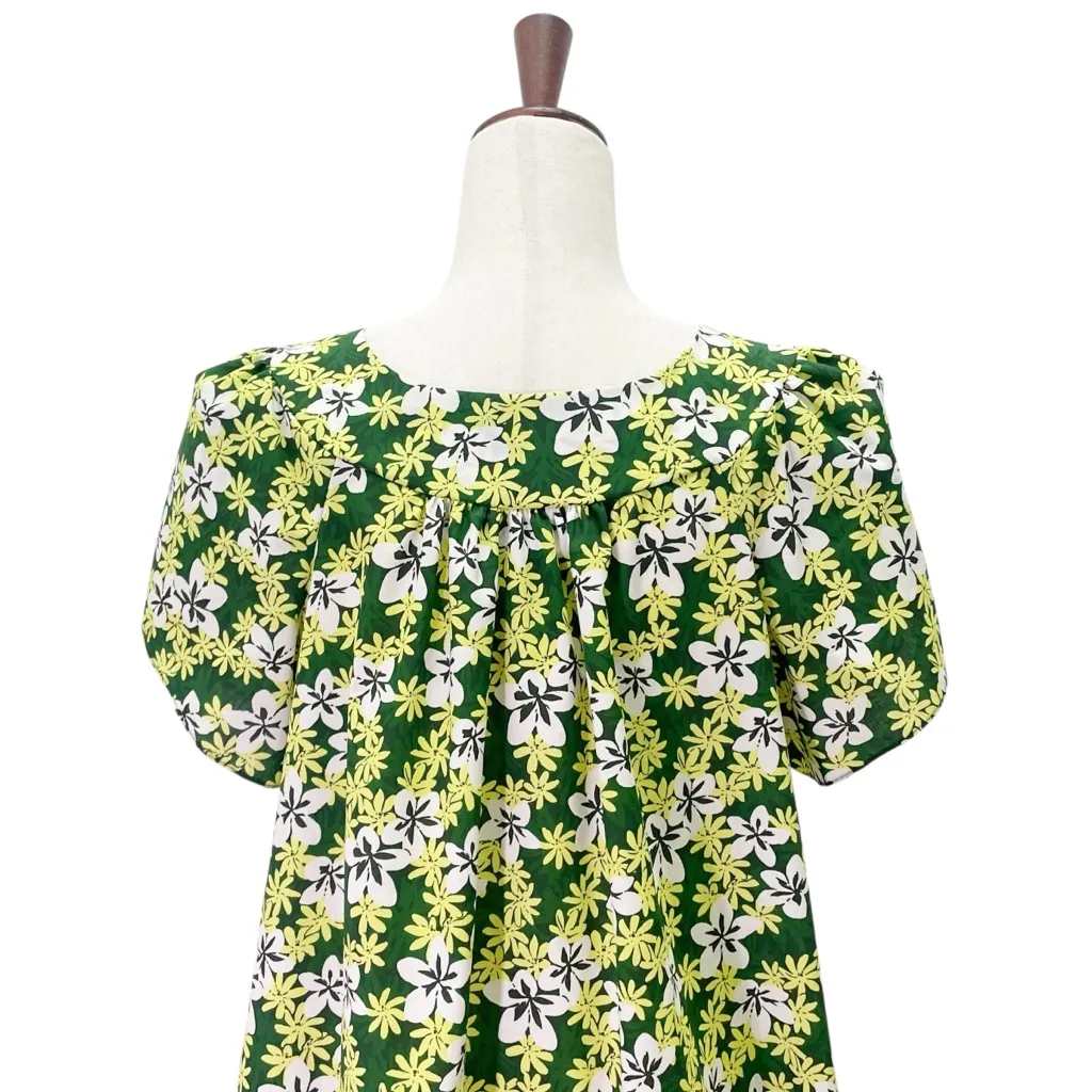 Vintage Hawaiian Reserve Green Floral Muumuu Dress Size Large Made in Hawaii USA - Image 5