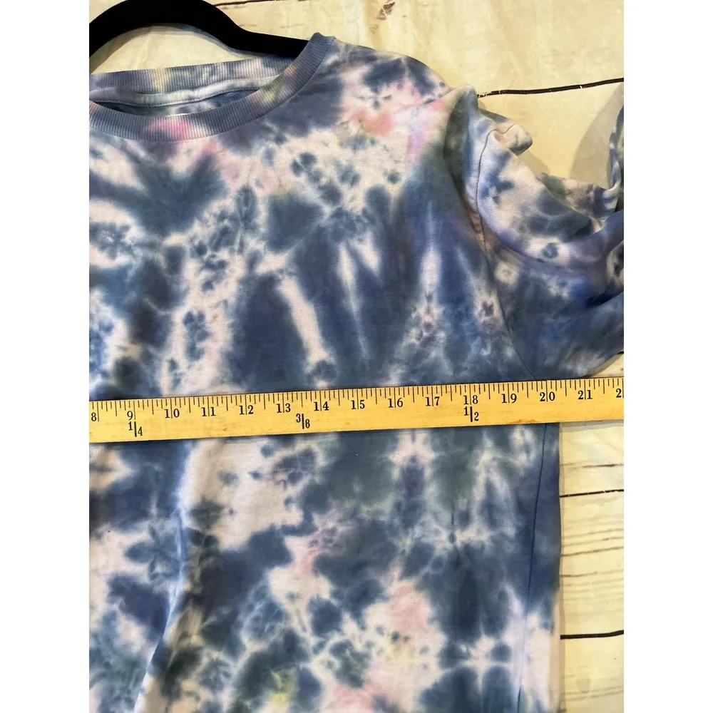 Isa & Ella Tie dye Long Sleeve Shirt Blue White Womens Large - Image 7