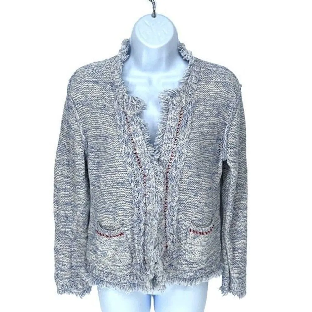 Anthropologie Angel Of The North Women’s Elliott Cardigan Sweater Blue White Lar - Image 2