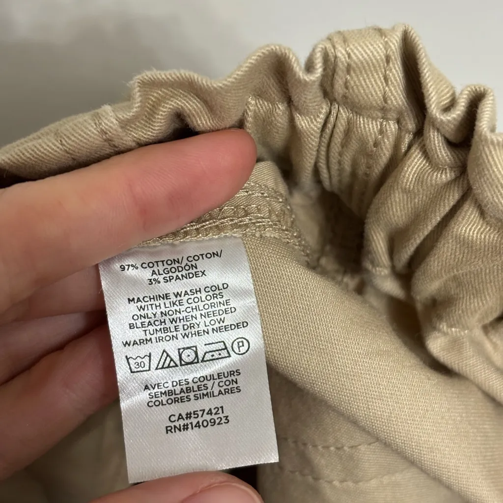 NWT LOFT Khaki Drawstring Twill Jogger Pants - Size S - Image 7