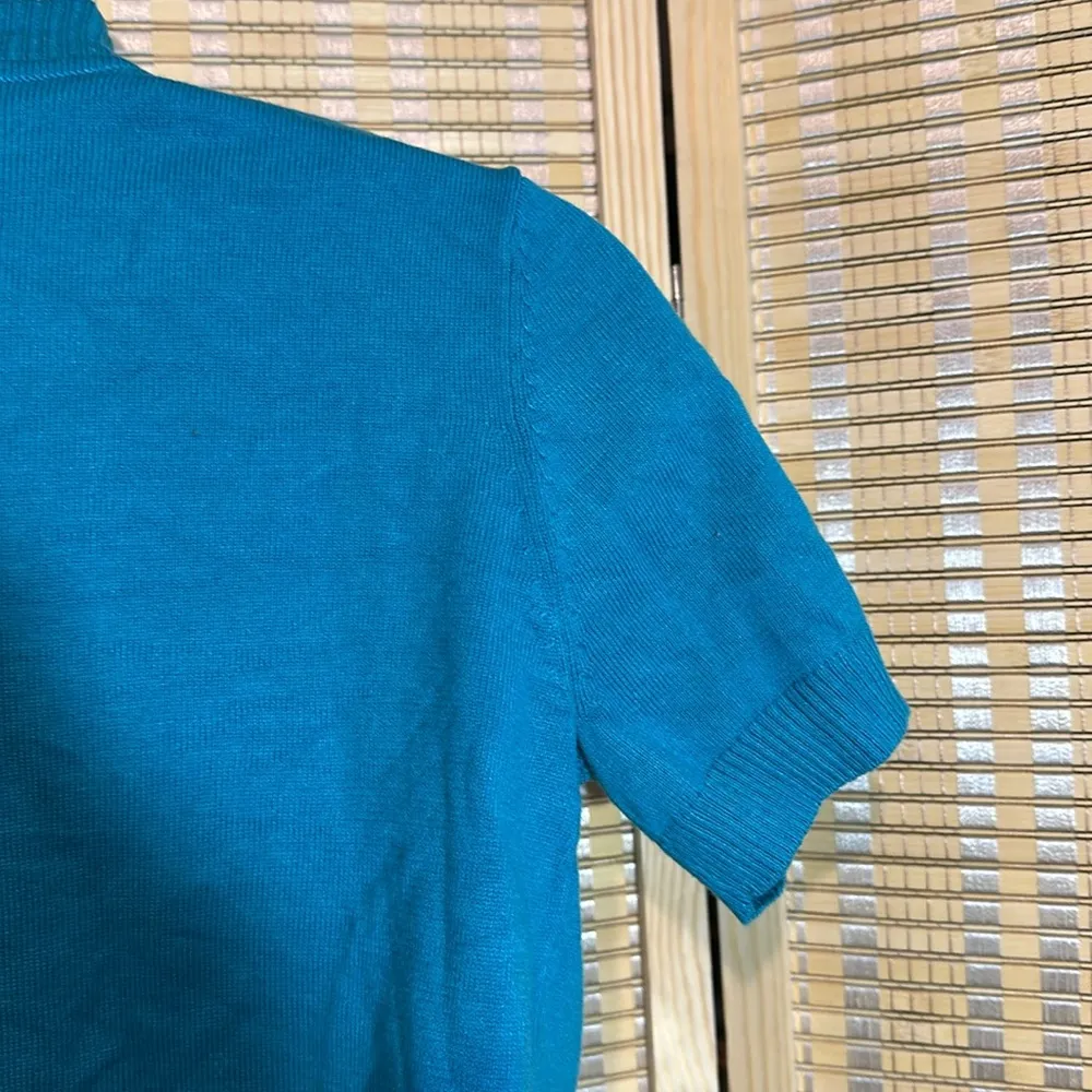 Speechless Vintage 1990s Y2K Teal Blue Knit Bolero Cardigan Sweater Jrs 7 NWT - Image 10