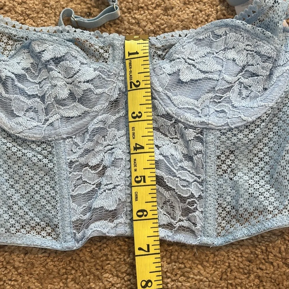 Out From Under Anastasia Sabina Lace Bustier Size Medium Blue - Image 10