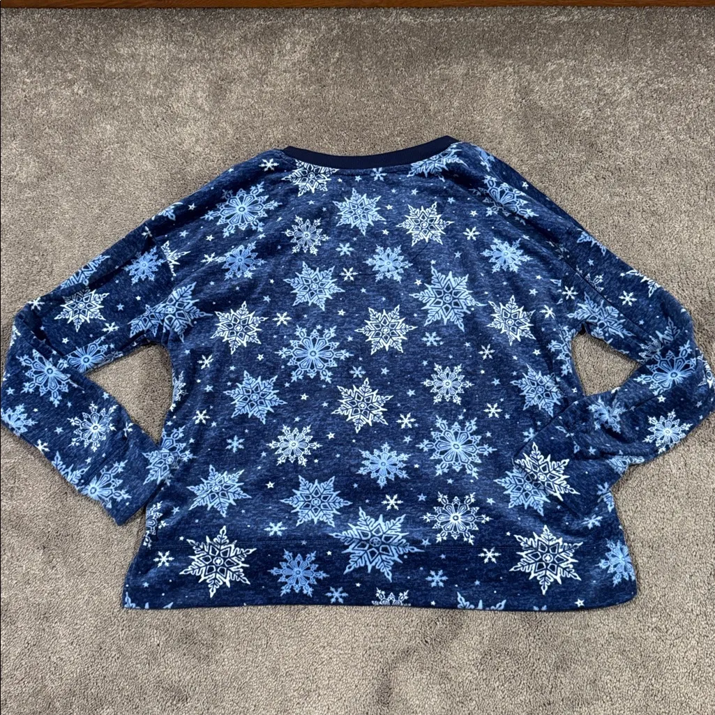 Nautica Blue Fleece Snowflake Pajama Set SIZE M - Image 5