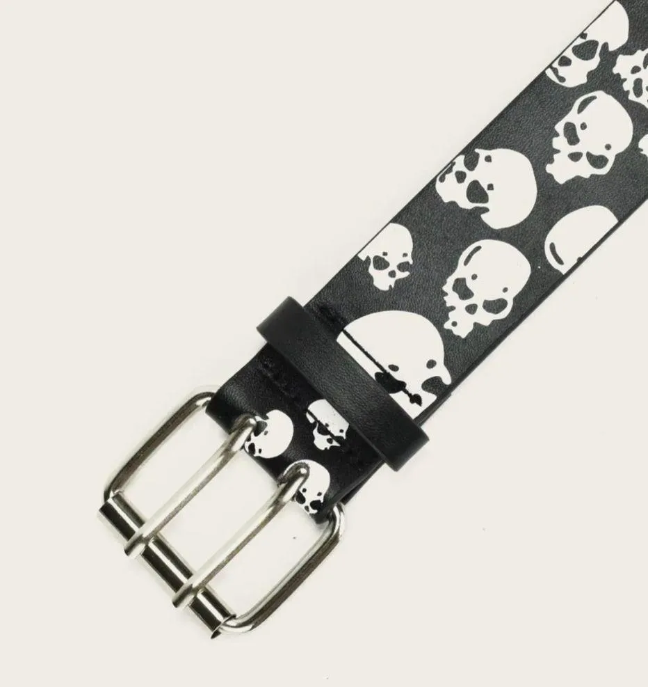 Punk Grunge Goth Gothic Emo Scene Scenecore Skulls Belt Skull Black - Image 3