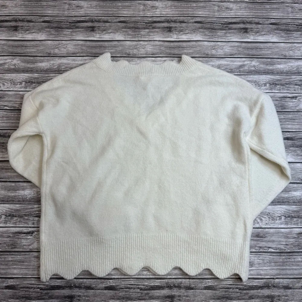 ee:some Women's Fuzzy Sweater M/L Med Medium Lg Large Ivory Cream Off White Warm - Image 12