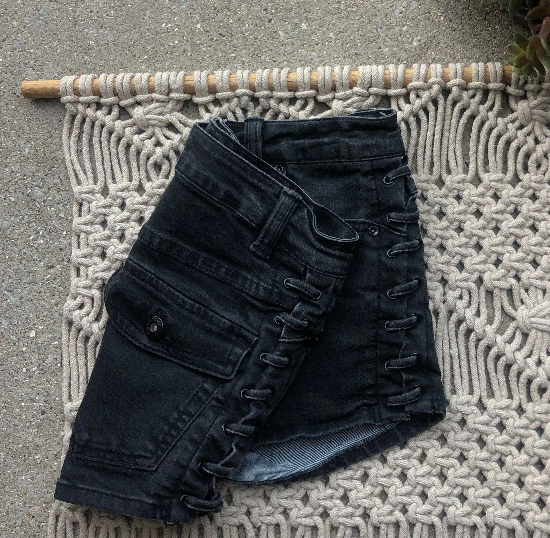 Free People Black Lace-up Shots Size 25 - Image 5