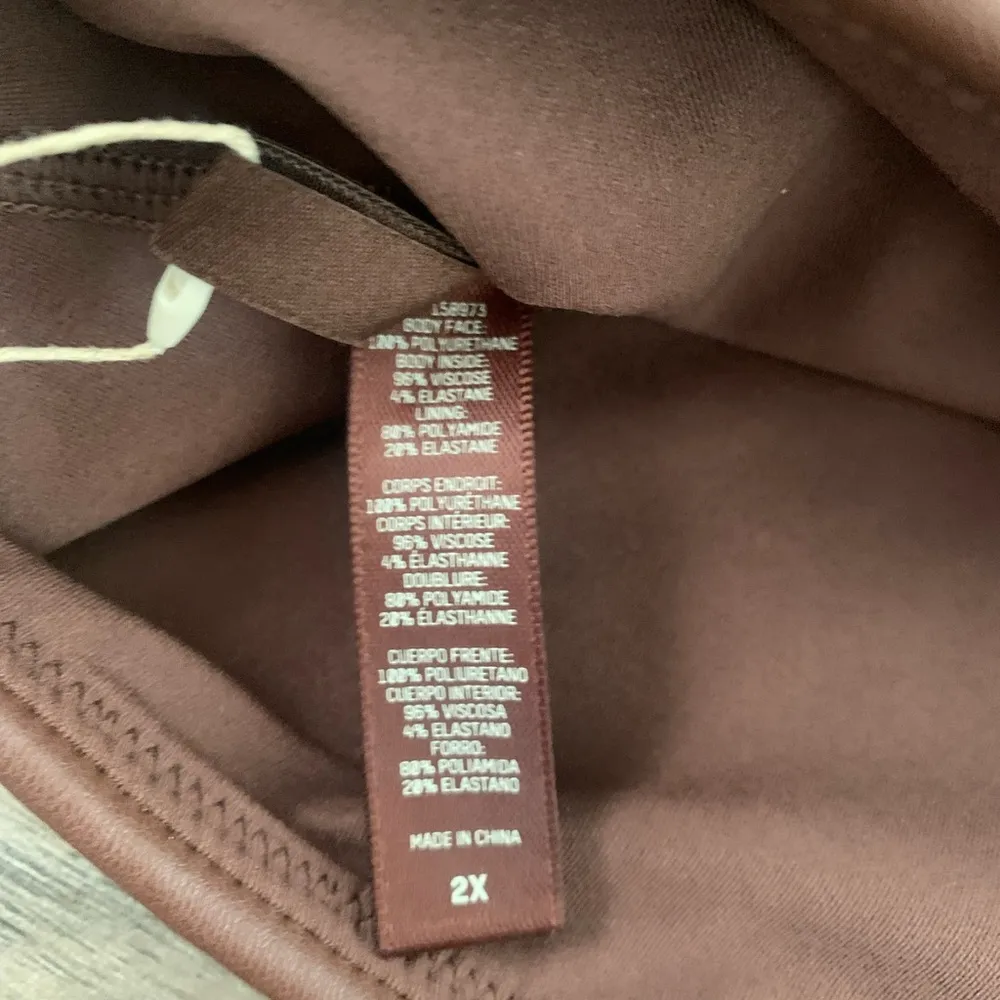 Skims Faux Leather‎ Bralette - Size 2X - Cocoa - NWT - Image 7