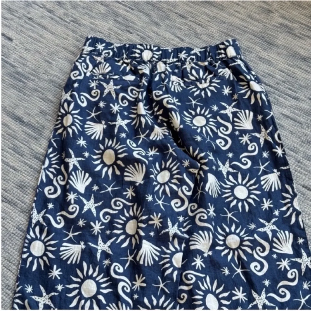C&C California Blue and Cream Floral Wide Leg Pants - Image 7